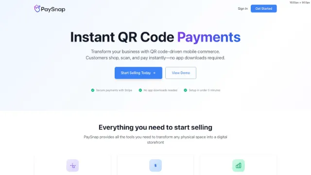 PaySnap payment processing application interface